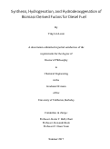 Cover page: Synthesis, Hydrogenation, and Hydrodeoxygenation of Biomass-Derived Furans for Diesel Fuel