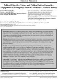 Cover page: Political Priorities, Voting, and Political Action Committee Engagement of Emergency Medicine Trainees: A National Survey