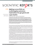 Cover page: Melting curve of SiO2 at multimegabar pressures: implications for gas giants and super-Earths