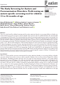 Cover page: The Early Screening for Autism and Communication Disorders: Field-testing an autism-specific screening tool for children 12 to 36 months of age.