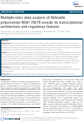 Cover page: Multiple-omic data analysis of Klebsiella pneumoniae MGH 78578 reveals its transcriptional architecture and regulatory features