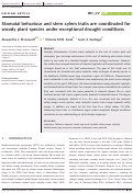 Cover page: Stomatal behaviour and stem xylem traits are coordinated for woody plant species under exceptional drought conditions