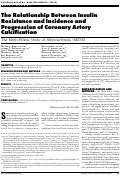 Cover page: The Relationship Between Insulin Resistance and Incidence and Progression of Coronary Artery Calcification The Multi-Ethnic Study of Atherosclerosis (MESA)