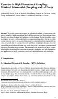 Cover page: Exercises in High-Dimensional Sampling: Maximal Poisson-Disk Sampling and k-d Darts