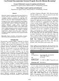 Cover page: Can Formal Non-monotonic Systems Properly Describe Human Reasoning?