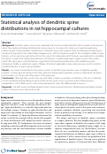 Cover page: Statistical Analysis of Dendritic Spine Distributions in Rat Hippocampal Cultures