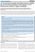 Cover page: Use of the Non-Pneumatic Anti-Shock Garment (NASG) for Life-Threatening Obstetric Hemorrhage: A Cost-Effectiveness Analysis in Egypt and Nigeria