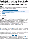 Cover page: Reply to Delmont and Eren: Strain variants and population structure during the Deepwater Horizon oil spill