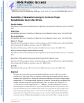 Cover page: Feasibility of Wearable Sensing for In-Home Finger Rehabilitation Early After Stroke