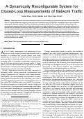 Cover page: A Dynamically Reconfigurable System for Closed-Loop Measurements of Network Traffic