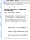 Cover page: Expectancy bias mediates the link between social anxiety and memory bias for social evaluation