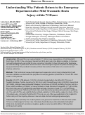 Cover page: Understanding Why Patients Return to the Emergency Department after Mild Traumatic Brain Injury within 72 Hours