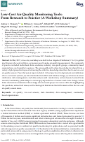 Cover page: Low-Cost Air Quality Monitoring Tools: From Research to Practice (A Workshop Summary)