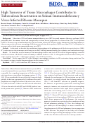 Cover page: High Turnover of Tissue Macrophages Contributes to Tuberculosis Reactivation in Simian Immunodeficiency Virus-Infected Rhesus Macaques