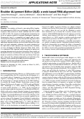 Cover page: Boulder ALignment Editor (ALE): a web-based RNA alignment tool