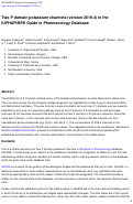 Cover page: Two P domain potassium channels (version 2019.4) in the IUPHAR/BPS Guide to Pharmacology Database