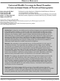 Cover page: Universal Health Coverage in Rural Ecuador: A Cross-sectional Study of Perceived Emergencies