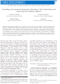 Cover page: Controlling and Autonomy‐Supportive Parenting in the United States and China: Beyond Children's Reports