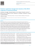 Cover page: Emotion regulation changes the duration of the BOLD response to emotional stimuli