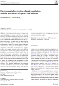 Cover page: Environmental protection, climate regulation, and the persistence of sprawl in California