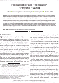 Cover page: Probabilistic Path Prioritization for Hybrid Fuzzing