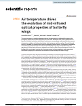 Cover page: Air temperature drives the evolution of mid-infrared optical properties of butterfly wings