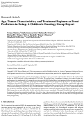 Cover page: Age, Tumor Characteristics, and Treatment Regimen as Event Predictors in Ewing: A Children’s Oncology Group Report