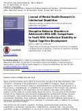 Cover page: Disruptive Behavior Disorders in Adolescents With ASD: Comparisons to Youth With Intellectual Disability or Typical Cognitive Development