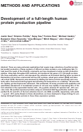 Cover page: Development of a full‐length human protein production pipeline