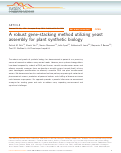 Cover page: A robust gene-stacking method utilizing yeast assembly for plant synthetic biology