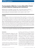 Cover page: The Quantitative‐MFG Test: A Linear Mixed Effect Model to Detect Maternal‐Offspring Gene Interactions