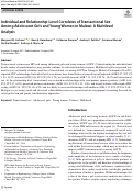 Cover page: Individual and Relationship-Level Correlates of Transactional Sex Among Adolescent Girls and Young Women in Malawi: A Multilevel Analysis