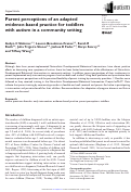 Cover page: Parent perceptions of an adapted evidence-based practice for toddlers with autism in a community setting