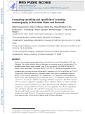 Cover page: Comparing sensitivity and specificity of screening mammography in the United States and Denmark