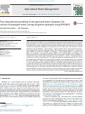 Cover page: Two-dimensional modeling of nitrogen and water dynamics for various N-managed water-saving irrigation strategies using HYDRUS