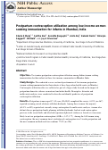 Cover page: Postpartum contraception utilization among low-income women seeking immunization for infants in Mumbai, India