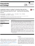 Cover page: Longitudinal analysis of cartilage T2 relaxation times and joint degeneration in African American and Caucasian American women over an observation period of 6 years – data from the Osteoarthritis Initiative