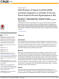 Cover page: Identification of Spinal Cord MicroRNA and Gene Signatures in a Model of Chronic Stress-Induced Visceral Hyperalgesia in Rat.