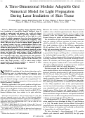 Cover page: A three-dimensional modular adaptable grid numerical model for light propagation during laser irradiation of skin tissue