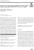 Cover page: Experiences of Pre-Exposure Prophylaxis (PrEP)–Related Stigma among Black MSM PrEP Users in Los Angeles