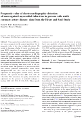 Cover page: Prognostic value of electrocardiographic detection of unrecognized myocardial infarction in persons with stable coronary artery disease: data from the Heart and Soul Study