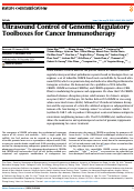 Cover page: Ultrasound Control of Genomic Regulatory Toolboxes for Cancer Immunotherapy.