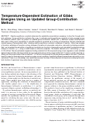 Cover page: Temperature-Dependent Estimation of Gibbs Energies Using an Updated Group-Contribution Method