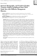 Cover page: Survival, demography, and growth of gopher tortoises (Gopherus polyphemus) from three study sites with different management histories