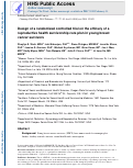 Cover page: Design of a randomized controlled trial on the efficacy of a reproductive health survivorship care plan in young breast cancer survivors