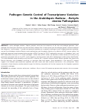 Cover page: Pathogen Genetic Control of Transcriptome Variation in the Arabidopsis thaliana - Botrytis cinerea Pathosystem