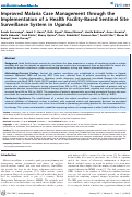 Cover page: Improved Malaria Case Management through the Implementation of a Health Facility-Based Sentinel Site Surveillance System in Uganda