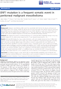 Cover page: BAP1 mutation is a frequent somatic event in peritoneal malignant mesothelioma