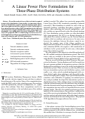 Cover page of A Linear Power Flow Formulation for Three-Phase Distribution Systems