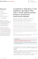 Cover page: Corrigendum: Regulatory T cells targeting a pathogenic MHC class II: insulin peptide epitope postpone spontaneous autoimmune diabetes.